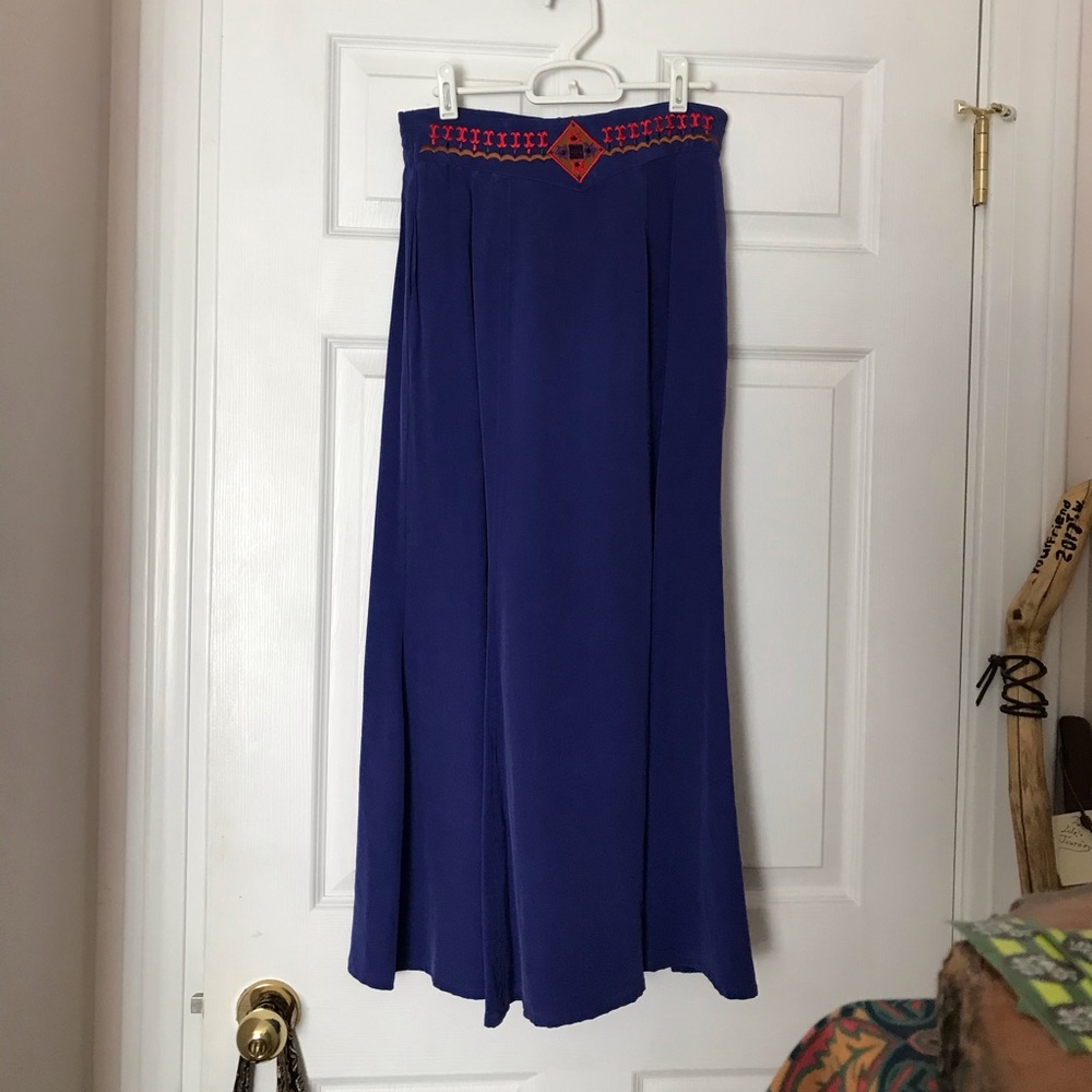 Vintage Adam Douglass Boho Skirt  100% Silk with Pockets